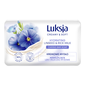 Luksja Creamy & Soft Kremowe mydło w kostce Len i Mleczko ryżowe 90 g
